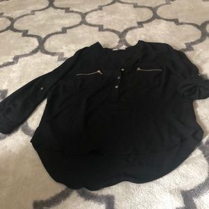 Black blouse with gold detail